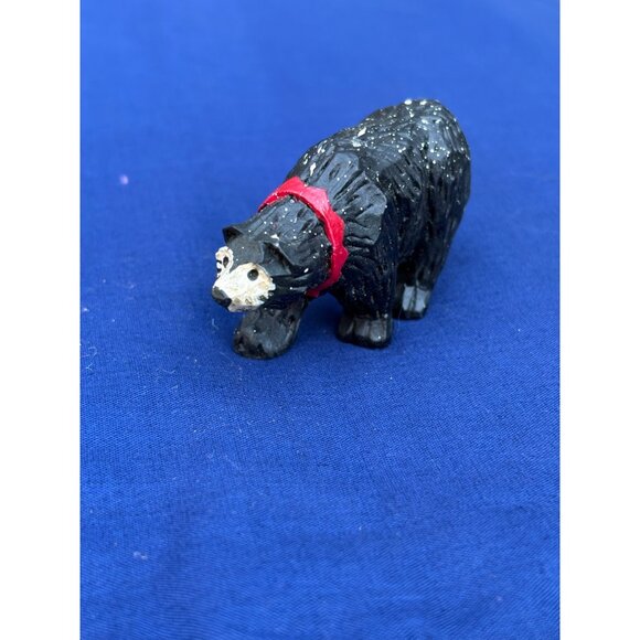 Pam Schifferl Midwest of Cannon Falls Black Bear Figurine With Red Collar - Picture 1 of 5